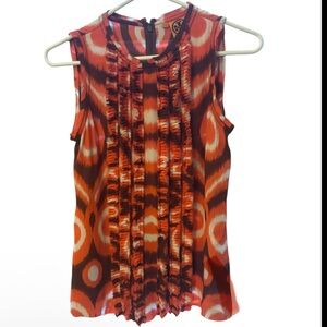 Tory Burch Vibrant Orange Sleeveless Blouse